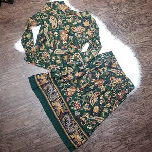 Paisley skirt and blouse set